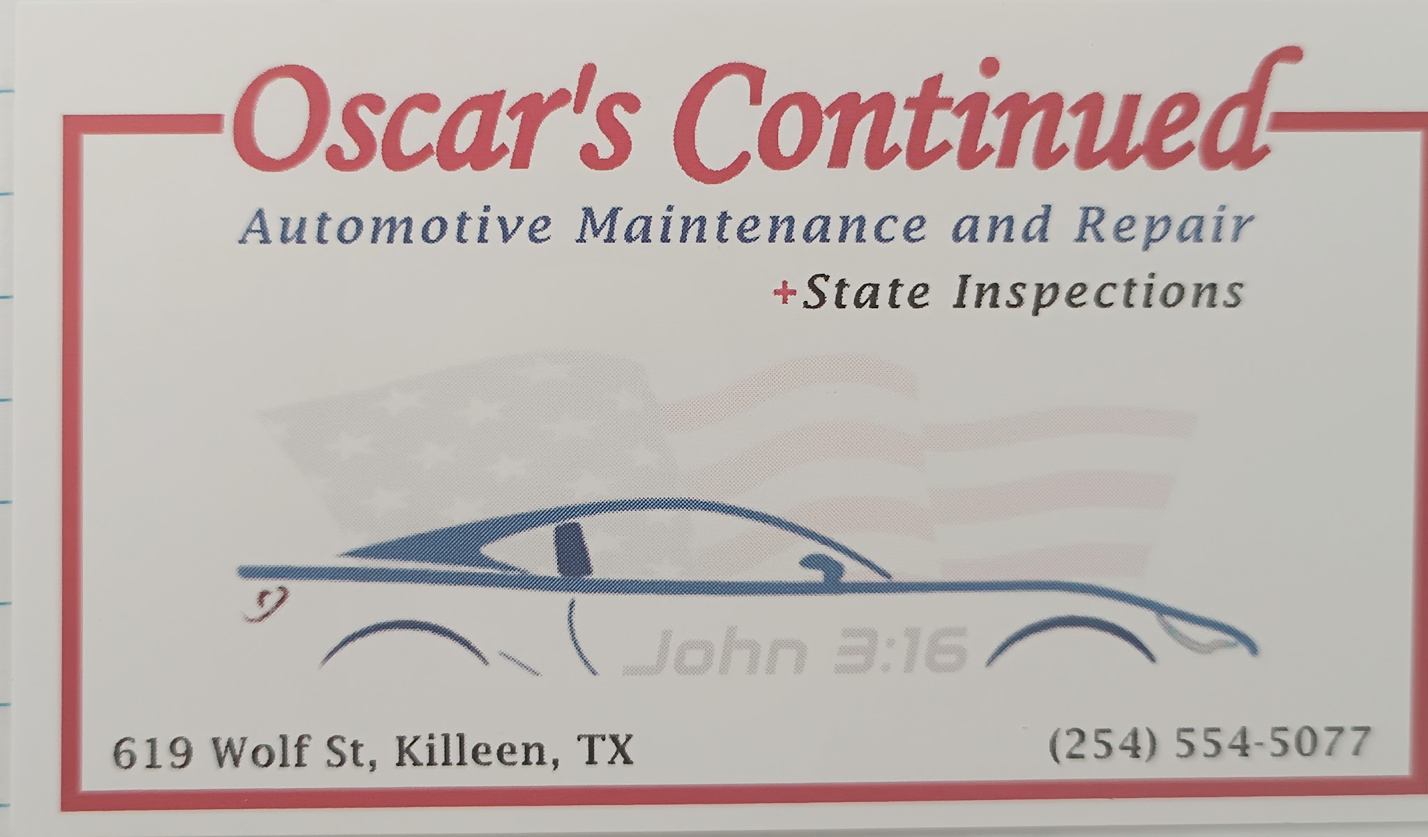 Oscar's Continued service area, Killeen TX